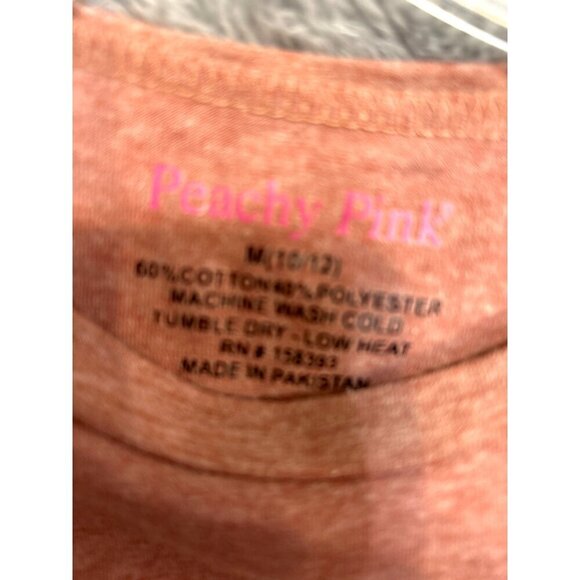 Peachy Pink Girls Graphic T-Shirt MultiColored Size M 10-12 - Picture 2 of 5
